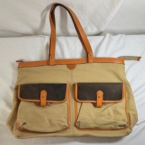 Tan and Brown Tote Bag